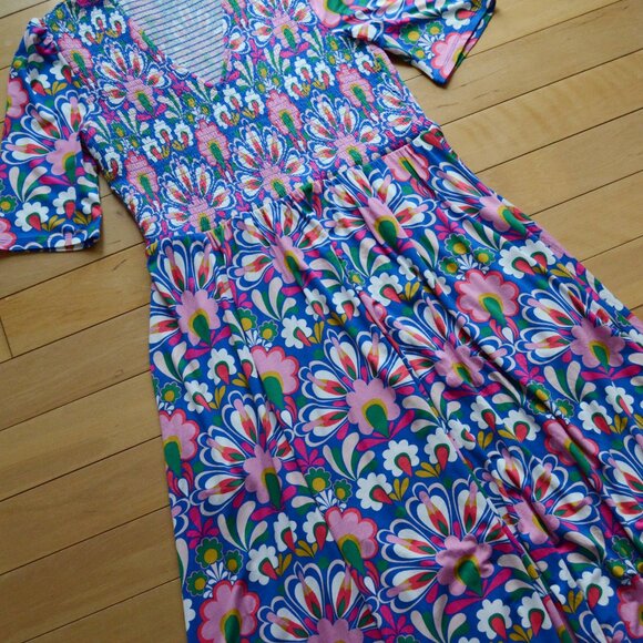 Boden Bethany Smocked Jersey Dress US 8R NWT - Picture 5 of 13